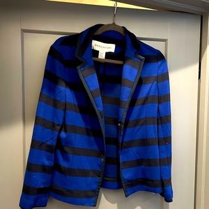 Nwot Doncaster black and blue striped jacket